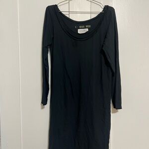Vintage Margiela X-Wide Neck Jersey Dress Navy